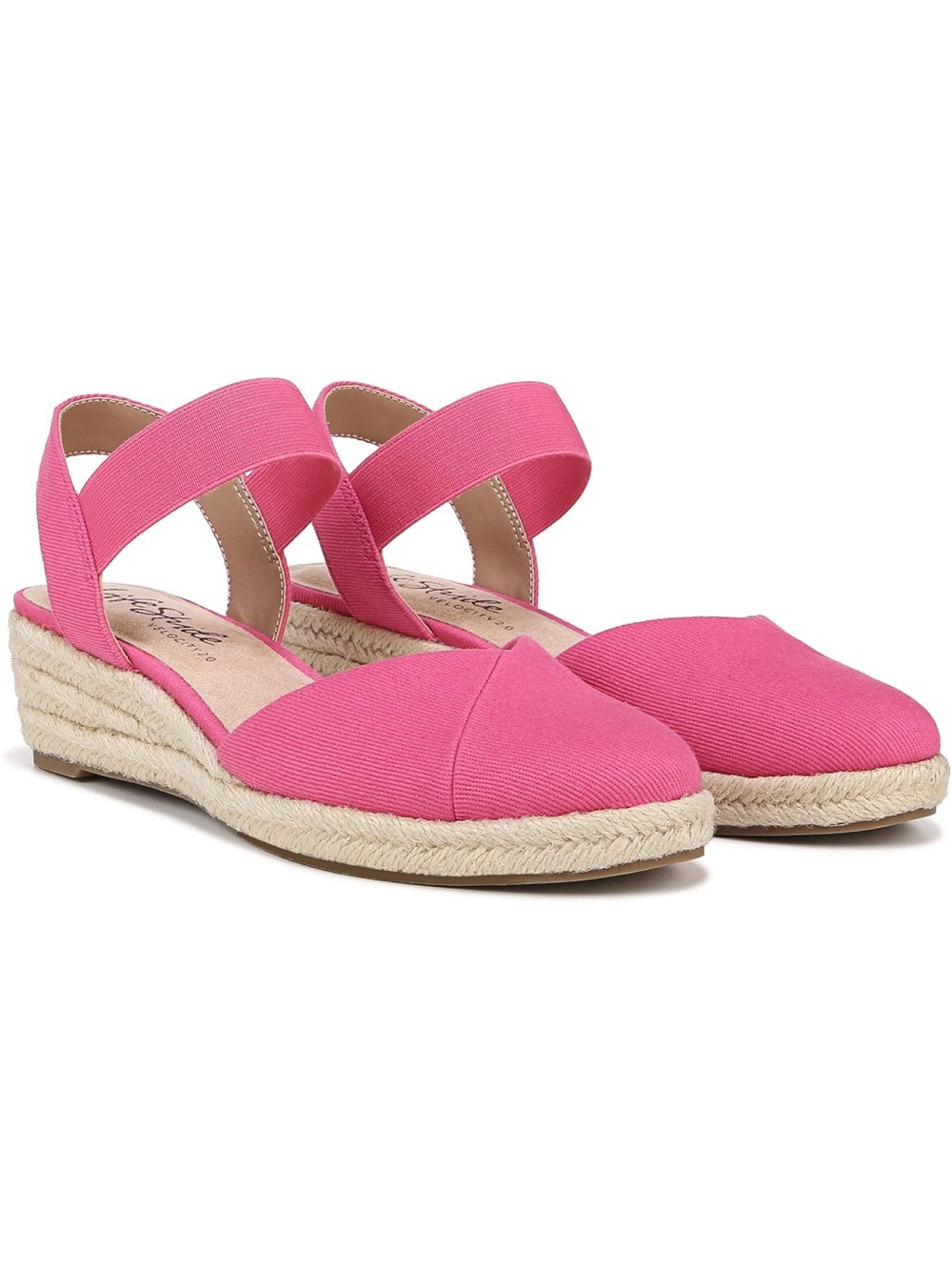 LIFE STRIDE NWOT Pink Espadrille Wedge Sandals - Women